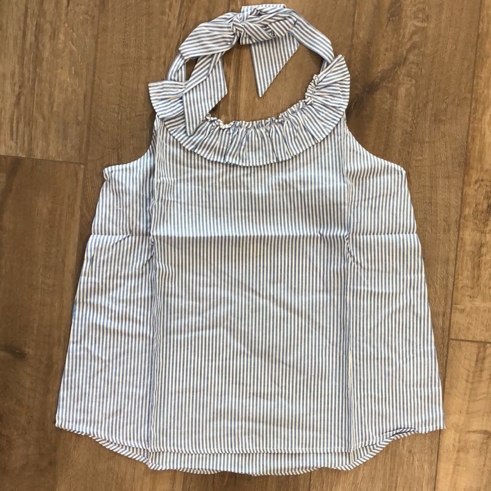 NWT! CHRISTINE & TAYLOR 100% Cotton Pinstripe Halter Top